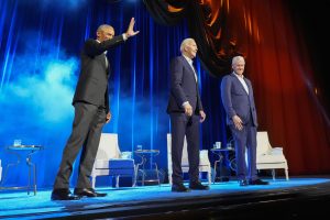 Biden taps Obama, Clinton in record-setting $26 million fundraiser at Radio City Music Hall moderated by Stephen Colbert