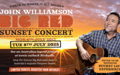 JOHN WILLIAMSON SET TO PERFORM ATOP THE ICONIC BIG RED DUNE IN BIRDSVILLE IN 2025 FOR THE FIRST TIME SINCE 2013