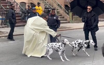 A$AP Rocky Gets Dragged by Dalmatians During Photo Shoot